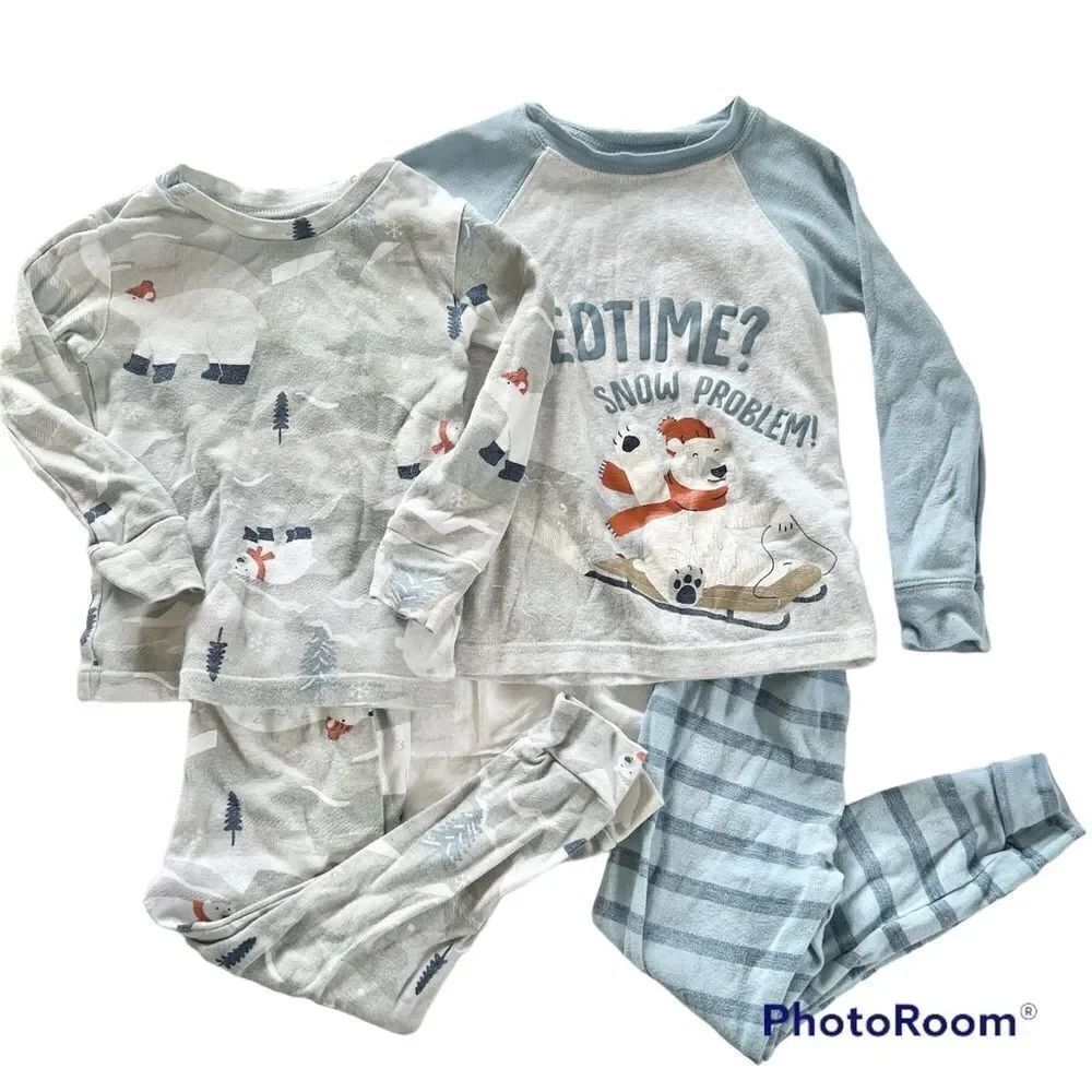 Just One You by Carters Set of Two Cotton Pajama Sets Toddler Unisex 2T Blue EUC